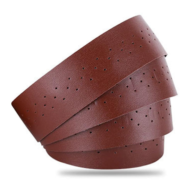 Handlebar Tape – EVA Padding Anti-Slip Grip Wraps for Road & Fixed Gear Bikes | Perforated Breathable Sweat-Absorbent Cycling Handlebar Wrap (Brown)‌