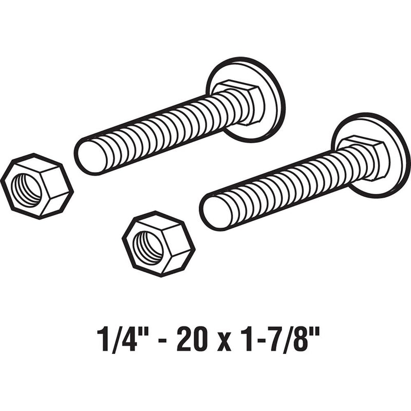 [Australia - AusPower] - Prime-Line GD 52103 1/4-20 Smooth, Domed Heads (12-Pack) Carriage bolts and nuts, 12 count(Pack of 1), Zinc 