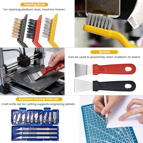 3D Printer Tool Kit 43Pcs, All-in-One 3D Printer Maintenance Tool Kit with Deburring Tool, Cleaning Needles, Files, Pliers and Scrapers, Professional 3D Printing Accessories