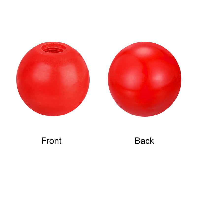 [Australia - AusPower] - 6Pcs Threaded Ball Knobs, M12 Female Thread Thermoset Ball Knob 1.57" Dia Red Round Operation Ball Handles with Thread Iron Insert for Machine Handle Tool Replacement 