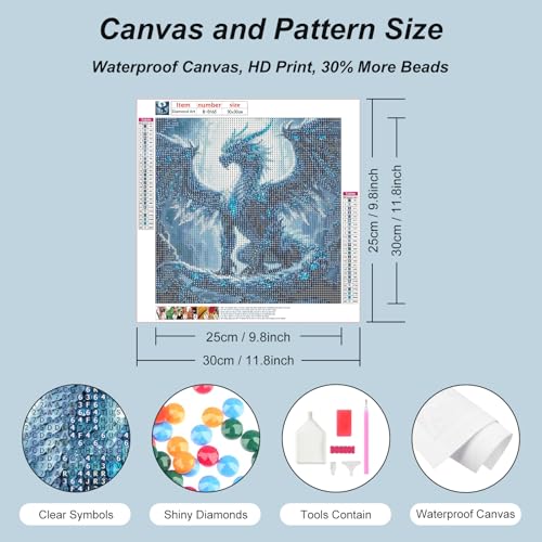 Domnpes Dragon Diamond Art, Diamond Painting Kit for Adults