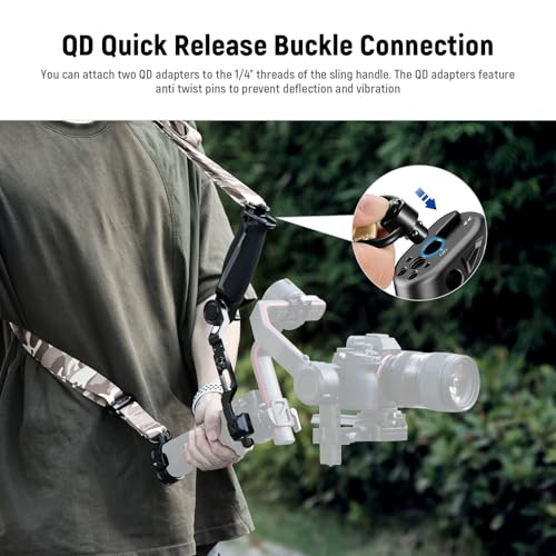 NEEWER RS4 RS3 RS2 Gimbal Sling Handle Grip with NATO Clamp & QD Sockets, Compatible with DJI RS4 RS4 Pro RS3 RS3 Pro RS2 for Low Angle Shot, Max Load: 22lb/10kg, GA020