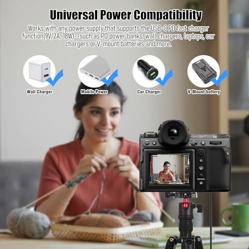 NP-W235 Dummy Battery with USB-C Cable Continuous Power Supply for Fujifilm GFX100 II GFX100S GFX50S II X-H2S X-H2 X-T5 X-T4 X-S20 Camera (NP-W235) NP-W235