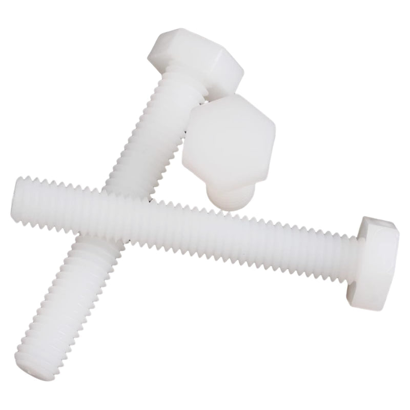 [Australia - AusPower] - 1000PCS Hexagonal Head Nylon Screws M5x8 - Chemical Resistant Fastener Kit, Non-Conductive PA66 Bolts for PCB/Automotive Assembly White 