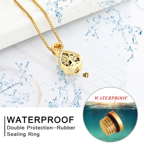 Abalone Shell Infinity Urn Necklaces for Ashes Tree of Life Cremation Memorial Ashes Pendant for Men Women Stainless Steel Loved One Cremation Jewellery Keepsakes Necklaces Gold
