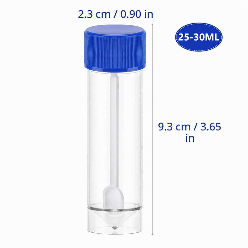 Amosfun Set of 10 Chair Sample Containers, 25-30 ml, Leak-Proof Sample Cups for Medical Use and Laboratory, Chair Sample Collector, Plastic