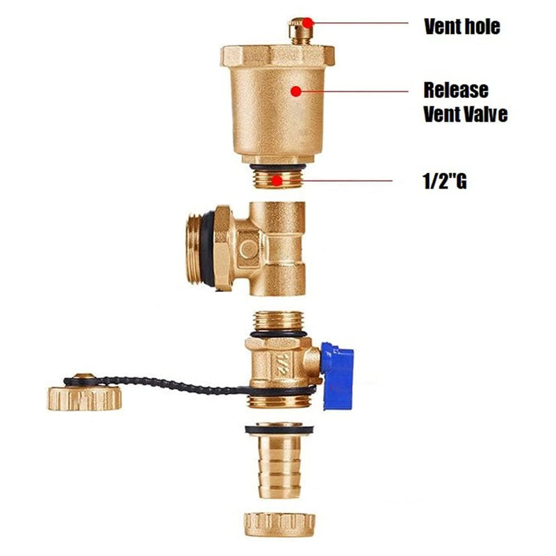 [Australia - AusPower] - Joywayus Brass Automatic Float Valve Kit 1/4"NPT Air Bleeder Release Vent Valve Pipe Fitting Connector Adapter 