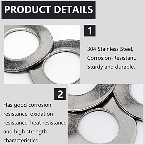 M10 304 stainless steel wave spring lock washer assortment kit, 50 pieces