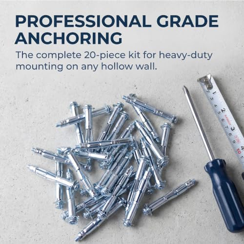 RiseDirectly M5-65 zinc-plated steel molly bolts, 30-piece hollow-wall anchor kit for drywall and cavity walls