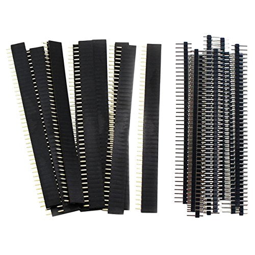 30 Pieces 2.54mm 40 Pin Header Male and Female Pin Header PCB Soldering Female Header Solder Pins Breadboard for Arduino Prototype Shield