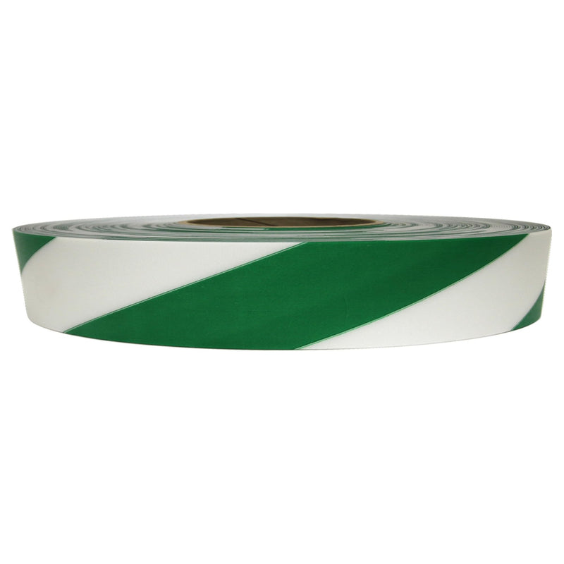 DuraMark EC-700 Hazard Safety Warning Stripe Tape - Durable Outdoor Heavy Duty Rubber Base, Reflective Slip Resistant Bast Certified for Pavement Marking, Hazardous Areas (Green & White, 2" X 18') 2 Inch Green & White