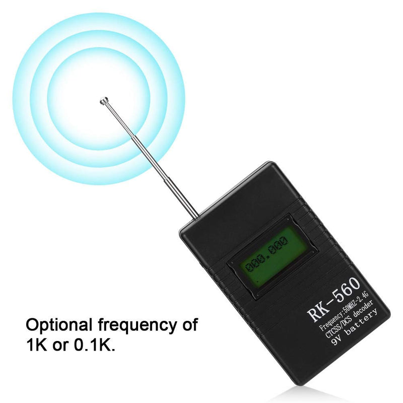 RK560 Mini Radio Frequency Counter Meter,50MHz-2.4GHz Radio Frequency Counter with CTCSS/DCS Decoder,Portable Handheld Frequency Counter Meter,1K / 0.1K.