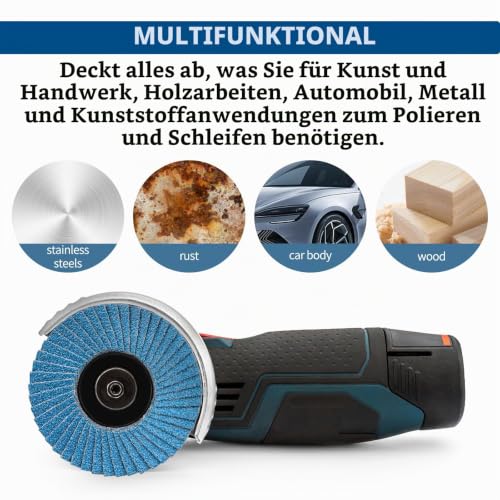 Pack of 12 76 mm Flap Discs, Fine Surface Flap Sander, 40/60/80/120 Grain Angle Grinder, Polishing Mop, Sanding Discs, Flap Disc for Metal, Wood, Steel Grit set 12 pieces 76 mm