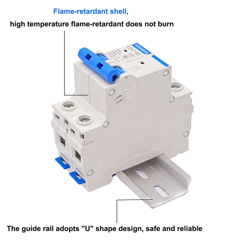 [Australia - AusPower] - smseace Miniature Circuit Breaker Low Voltage AC 32A 400V,2 Poles AC Disconnect Switch C32 DIN Rail Mount Used to Protect Circuit Equipment 