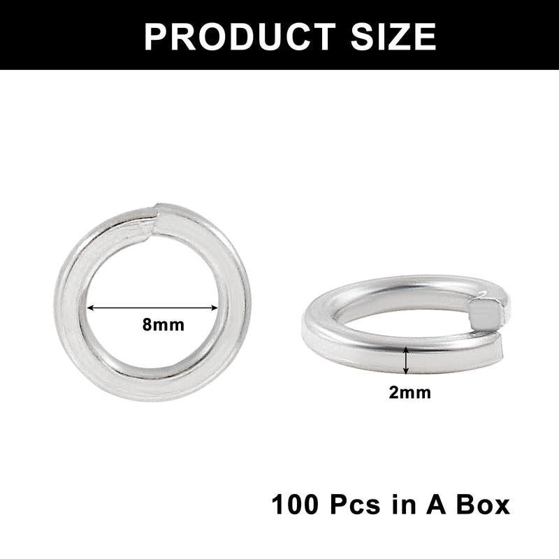 [Australia - AusPower] - Murtenze 100PCS M8 Split Lock Washer Sivler, Stainless Steel Spring Lock Washers 18-8 (304), Bright Oxide Finish, for Screws Fasteners Silver 100 
