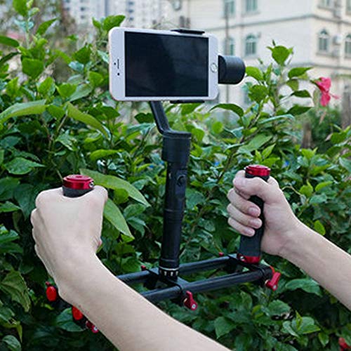 Dual Grip Handheld Stabilizer, Camera Dual Grip Extender Handle Gimbal Stabilizer Rig with 1/4'' Screws and 3/8" Screws for for Feiyu for Moza