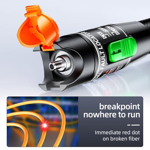 BAIFULAI Visual Troubleshooter 30KM, VFL Tester Kit with FC/APC to LC/APC Adapter, Light Tester Pen for Fiber Network Cable Testing for FC/SC/ST Interface