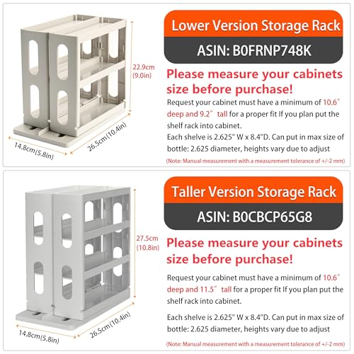 Dutiplus Medicine Organizer 2-Tier Extendable & Rotating Shelf for Vitamins Supplements Cosmetics 27cm H x 14cm W x 26cm D (Advanced Gray) Advanced Grey