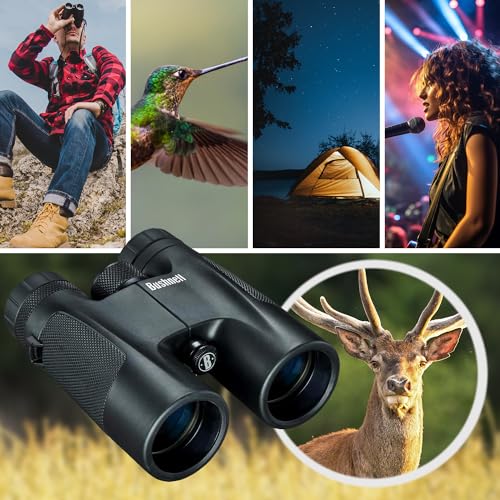 Bushnell PowerView 10x42 Compact Roof Prism Binoculars, Black