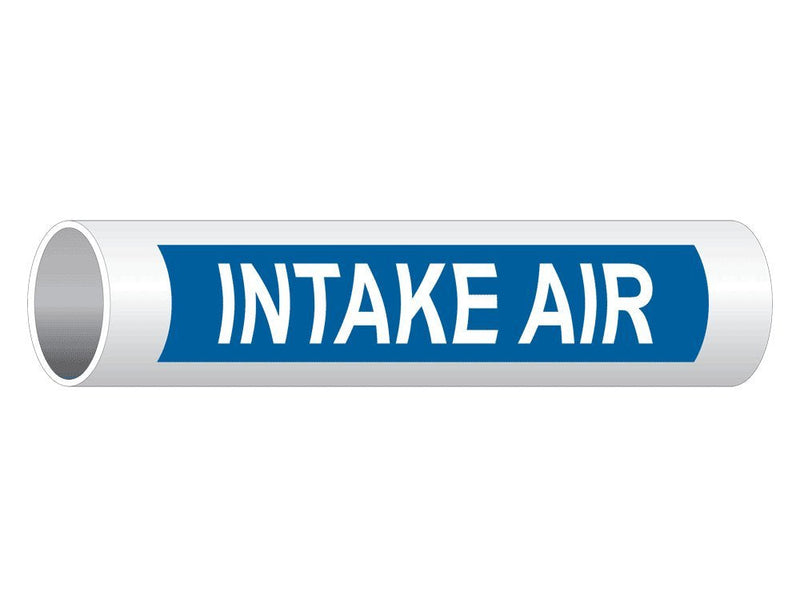 ComplianceSigns.com Intake Air White On Blue Label Decal, 12x2.5 inch 2-Pack Vinyl for Pipe Markers