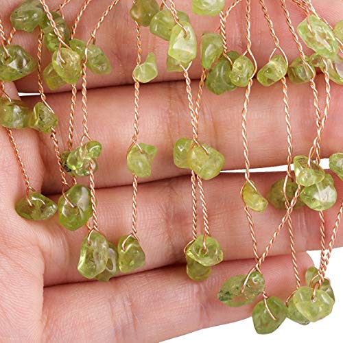 SUNYIK Natural Peridot Crystal Tree with Agate Slice Base 5''-6.7'' Green