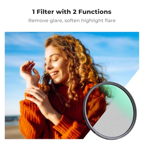 K&F CONCEPT 58mm Black Diffusion 1/4 & Circular Polarizing in-1 Filter
