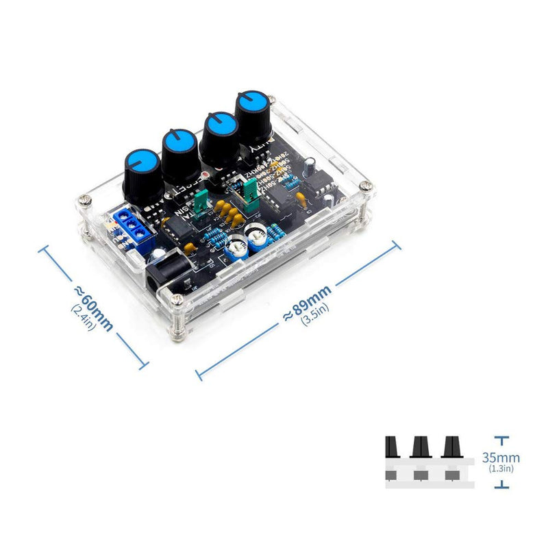 [Australia - AusPower] - ICL8038 Low-Frequency Signal Generator DIY kit Sine/Triangle/Square/Compatible withward/Reverse Output 5Hz~400KHz Adjustable Frequency with Acrylic Case 