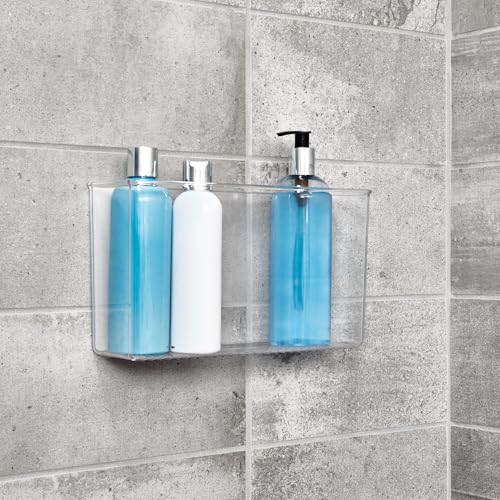 iDesign Adhesive Organizer Bin, Set of 2, Clear 3.5" x 11" x 6.5" Pack of 2