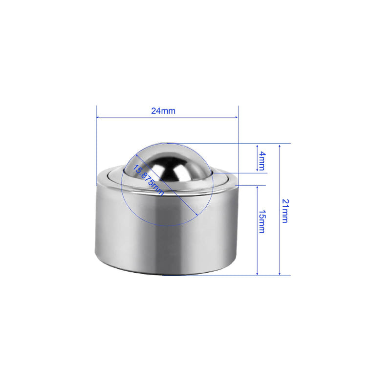 [Australia - AusPower] - Roller Ball Transfer Bearings Casters - Heavy Duty Conveyor Ball Transfer Unit for Transmission Equipment, 15.88mm Diameter Universal Rotation Roller,528 Lbs Total Load Capacity, 6 Pieces D-15.88 