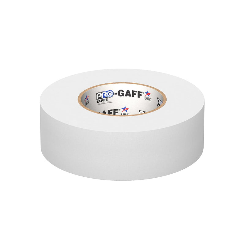 ProTapes Pro Gaff Premium Matte Cloth Gaffer's Tape With Rubber Adhesive, 11 mils Thick, 55 yds Length, 2" Width, White (Pack of 1)