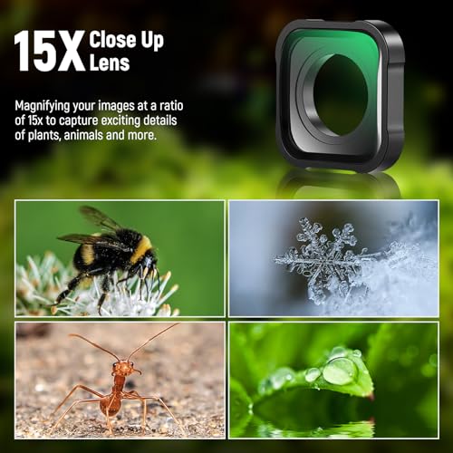 NEEWER LS-31 15X Magnification Lens 7-10cm Focal Distance Compatible with GoPro Hero 13 12 11 10 9 + CP03D SD Card Reader USB 3.2 High Speed for Camera Action Cam Drone Phone PC Flash Drive