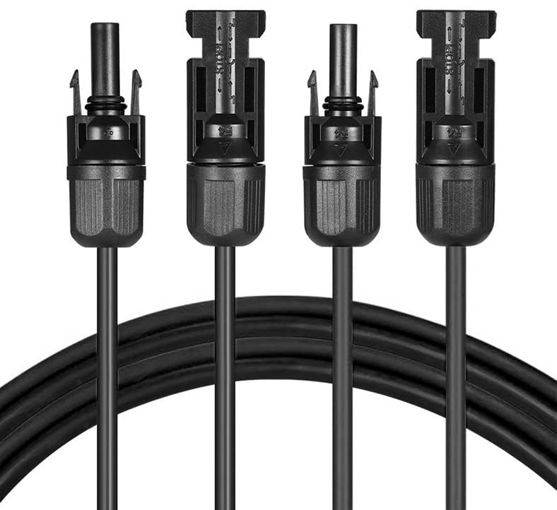 Solartronics Solar Cable 4 mm² 2 m with Solar Plug on Both Sides Black | Solar extension cable for solar system, H1Z2Z2-K, flexible, water-resistant, TÜV Rheinland, made in Germany, 2 x 2 m 2m - 4mm²