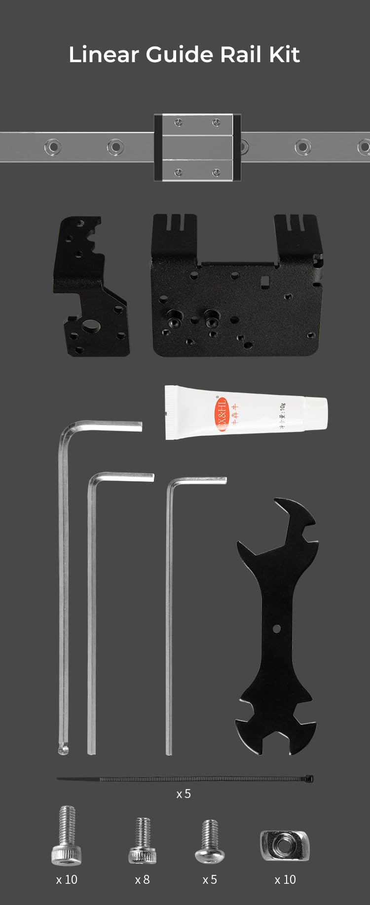 Creality Upgraded Ender-3 Linear Rail Guide Kit MGN12 320mm - High Precision, High Speed Printing, and Long Service Life - Easy to Modify, Compatible with Ender-3, Ender-3 Pro, Ender-3 V2