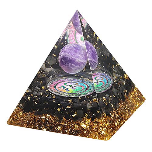 mookaitedecor Amethyst Crystal Ball Pyramid for Ornament Purple-2