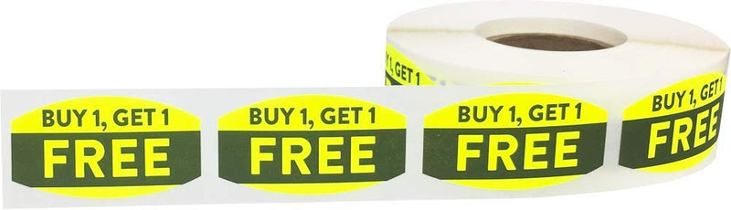 Buy 1 Get 1" BOGO Grocery Store Food Labels .75 x 1.375 Inch 500 Total Adhesive Stickers (Pack of 3) 0.75 x 1.375" Oval (Pack of 3)