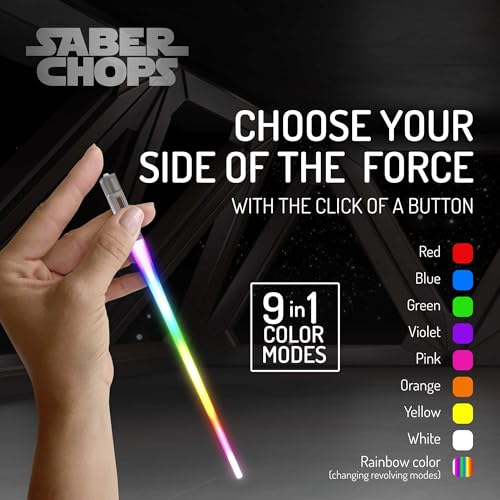 LIGHTSABER CHOPSTICKS LIGHT UP STAR WARS CHOPSTICK LED Glowing Light Saber Chop Sticks REUSABLE Sushi Sabers Cool Fun Geeky STARWARS Chop Stick Set 4 PAIRS | FREE Keychain Soft Carry Pouch | Gift Box 4 PAIRS & FREE KEYCHAIN 8 COLOR MODES