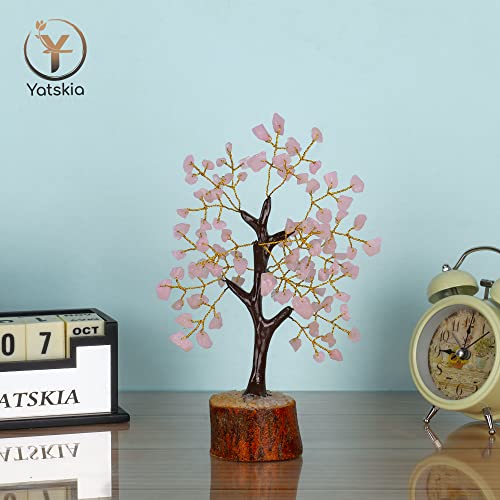 Rose Quartz - Crystal Tree - Bonsai Tree - Tree of Life - Gemstones - Mini Gem Tree - House Warming Gifts New Home - Spiritual Gifts - Crystal Gifts Rose Quartz