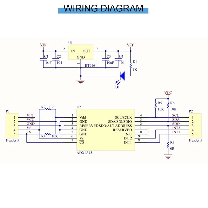 [Australia - AusPower] - Youmile 2pcs GY-291 ADXL345 IIC/SPI Digital 3-Axis Digital Acceleration Tilt Module with Pinheader DuPont Cable for Arduino 
