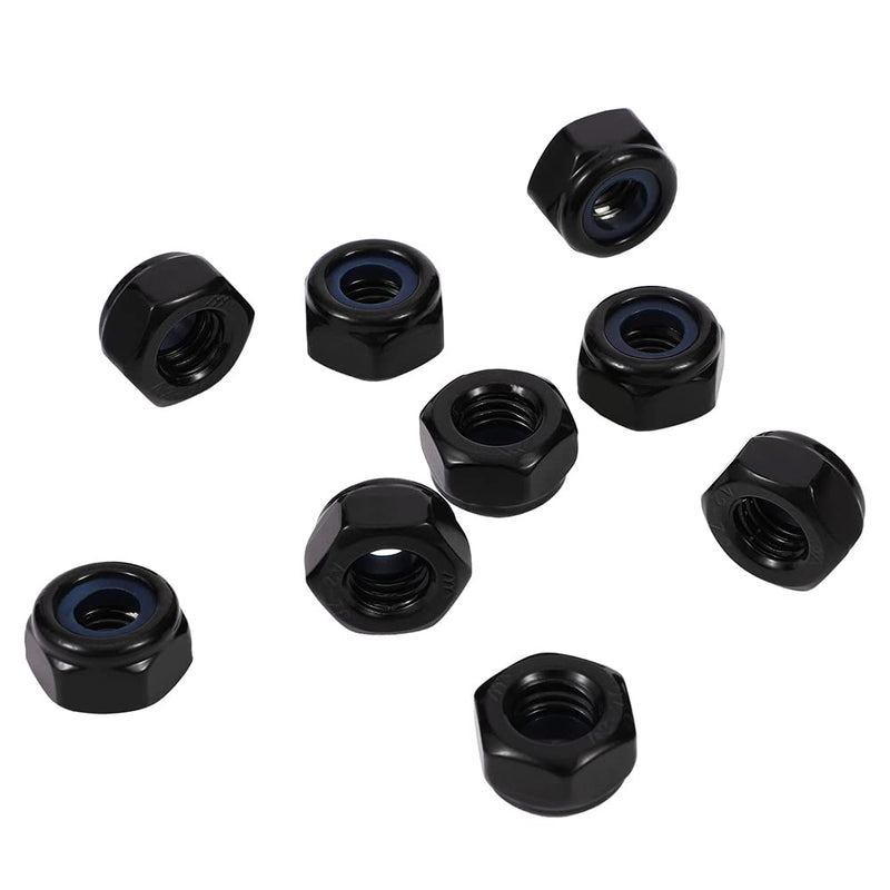 [Australia - AusPower] - M3 Black Nylon Insert Hex Lock Nuts Locknuts, Stainless Steel 18-8 (304), Black Oxide, 100 PCS M3-0.5 