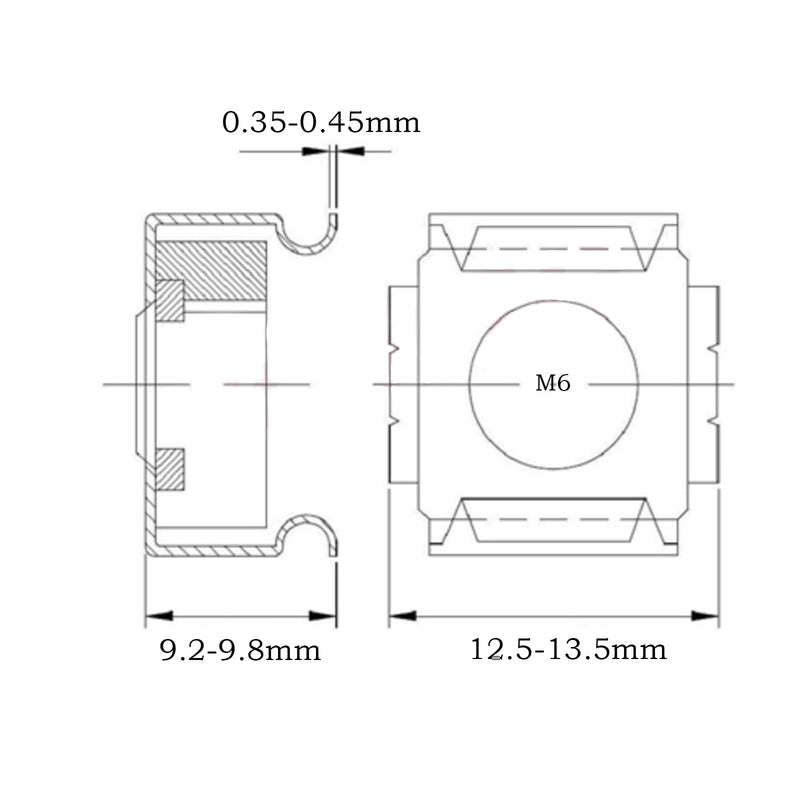 [Australia - AusPower] - M6 Cage Nuts, Stainless Steel 18-8 (304) M6-1.0 Cage Nuts, Pack of 20 