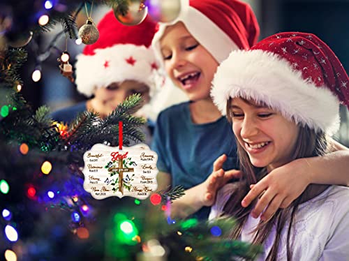 WaaHome Christian Christmas Ornaments Gifts for Women Men - God Say Bible Verse and Prayers Religious Cross Christmas Ornaments Gifts for Christian Family and Friends Teens 11- Religious-1