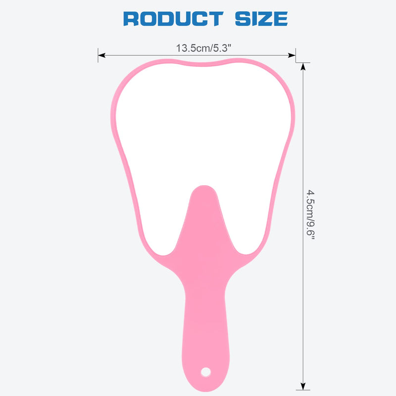 [Australia - AusPower] - Tooth Shaped Handheld Mirror - Hand Held Mirror Tooth Mirror Patient Mirror Dental Hygienist Gifts Pink 