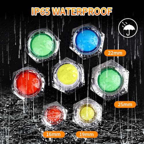 Metal Indicator Lights 10mm Green 9-24V Waterproof Signal Lamp LED Indicator Light for Choice | 9-24V Waterproof LED Control Lights Signal Lamp Energy Saving Indicator Multiple Colors and Sizes 6-25mm Available 10MM AC/DC 9-24
