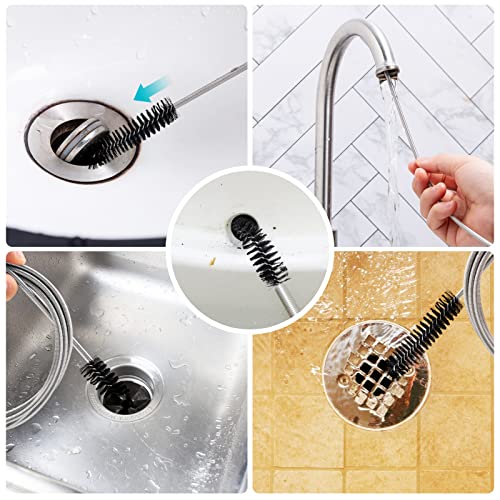 Flexible Pipe Cleaning Brush Narrow Drain Hole Hose Cleaning Tool Pipe Cleaning Brush Black Normale Feder