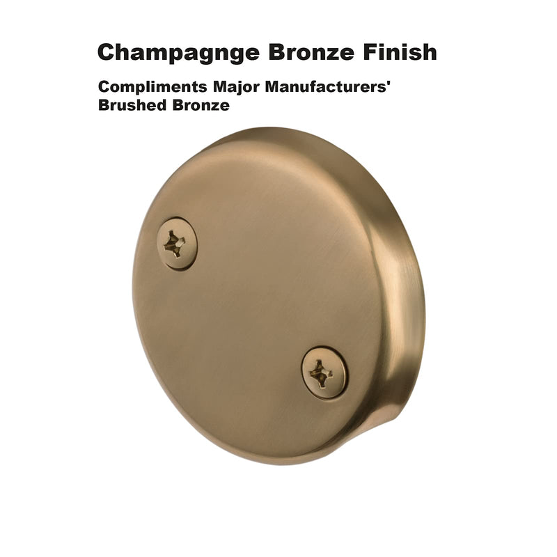 Tip-Toe Tub Trim Set with Two-Hole Overflow Faceplate and No Plumber’s Gasket, Replacement Bath Drain Trim Kit with Universal Fine/Coarse Thread, No Putty Installation by Artiwell (Champagne Bronze) Champagne Bronze