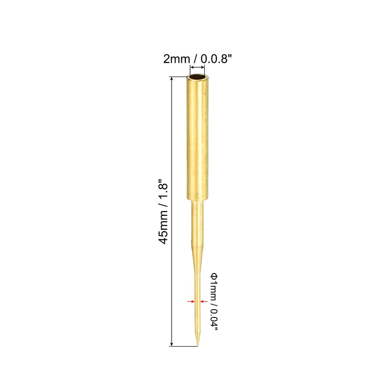 [Australia - AusPower] - PATIKIL 1mm Test Probe Pins, 2 Pcs Copper Multimeter Test Lead Extention Sharp Probe Pin Needle for Electrical Circuit Test Measurement, Gold 