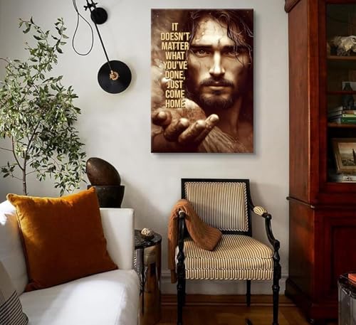 Jesus Christ Wall Art Modern inspiring spiritual Religious Canvas Jesus Painting Picture Wall Decor Motivational Bible Poster Print for Bedroom Church Living Room Home Decoration(16X24 in Canvas) Jesus03 16"L x 24"W