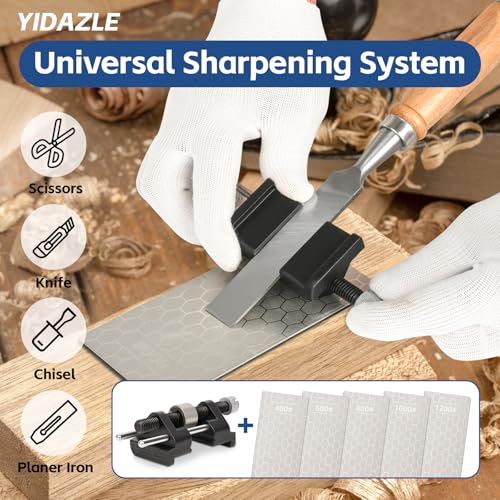 YIDAZLE chisel sharpening jig with honing guide and five diamond sharpening stones