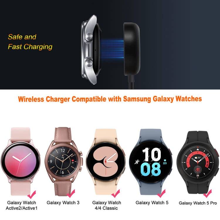 [Australia - AusPower] - Compatible with Samsung Galaxy Watch 6/6 Classic/ 5/5 Pro/4/4 Classic/3/Active 2/Active,1-Pack Replacement USB Wireless Charging Cable Dock Stand for Galaxy Watch Accessories 1 PACK Charger 