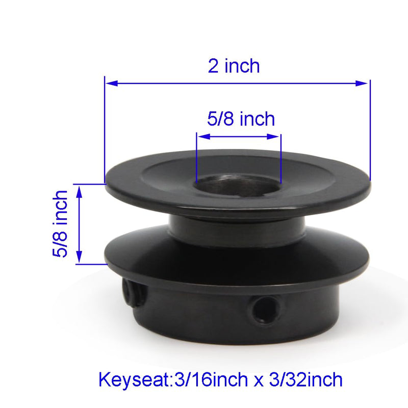 [Australia - AusPower] - AK20-5/8" Bored Single Groove Web Sheaves 2.0" OD 5/8"Bore V-Belt Sheave Cast Iron Belt Pulley for V-Belt (AK20-5/8", Single Groove) AK20-5/8"Bore 